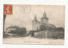 Cp, 86 , COUHE-VERAC ,  L'église , Voyagée 1911 - Couhe