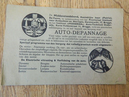 DE PANNE +BRUGES: CARTE DE AUTO DEPANNAGE  KONINKLIJKE BAAN  1946 - De Panne