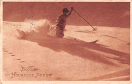 Bonne Et Heureuse Année - Skieur - Télémark Skifahrer - Sport D'hiver - Port