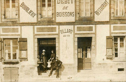 Quimperlé * Carte Photo * Devanture Débit De Boissons Restaurant BOURLIEUX Billard * Commerce Magasin Coiffe Costume - Quimperlé