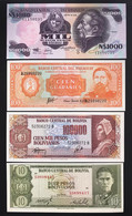 URUGUAY Paraguay Bolivia 4 Banconote 10 100 1000 100000 Fds Lotto.3457 - Uruguay