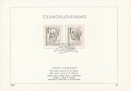 Czechoslovakia / First Day Sheet (1981/04d) Praha: George Bernard Shaw (1856-1950), Bernard Bolzano (1781-1848) - Théologiens