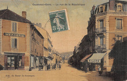 CPA 12 CAPDENAC GARE LA RUE DE LA REPUBLIQUE (cpa Toilée - Andere & Zonder Classificatie