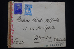 TURQUIE - Enveloppe Pour Monaco En 1943 Avec Contrôle Postal Allemand - L 98960 - Briefe U. Dokumente