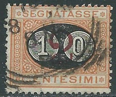 1890-91 REGNO SEGNATASSE USATO SOPRASTAMPATO 10 SU 2 CENT - RE31-5 - Postage Due