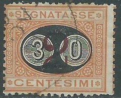 1890-91 REGNO SEGNATASSE USATO SOPRASTAMPATO 30 SU 2 CENT - RE28 - Postage Due