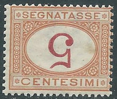 1890-94 REGNO SEGNATASSE 5 CENT VARIETà CIFRA CAPOVOLTA MNH ** - RE28-4 - Portomarken