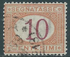 1890-94 REGNO SEGNATASSE USATO 10 CENT - RE31-5 - Strafport