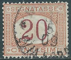 1890-94 REGNO SEGNATASSE USATO 20 CENT - RE31-5 - Postage Due