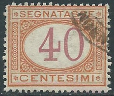 1890-94 REGNO SEGNATASSE USATO 40 CENT - RE31-5 - Postage Due