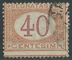 1890-94 REGNO SEGNATASSE USATO 40 CENT - RE31-6 - Segnatasse