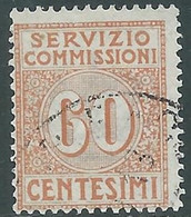 1913 REGNO SERVIZIO COMMISSIONI USATO 60 CENT - RE31-6 - Vaglia Postale