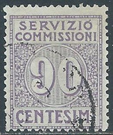 1913 REGNO SERVIZIO COMMISSIONI USATO 90 CENT - RE31-10 - Vaglia Postale