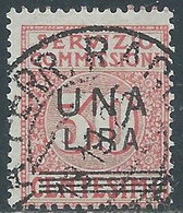 1925 REGNO SERVIZIO COMMISSIONI USATO 1 LIRA SU 30 CENT - RE31-10 - Impuestos Por Ordenes De Pago