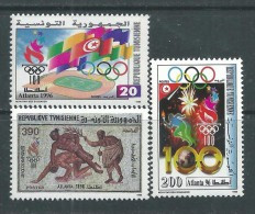 Tunisie N° 1271 / 73 XX  "Atlanta' 96", Jeux Olympiques D'été Aux Etats-Unis,  Les 3 Valeurs  Sans Charnière, TB - Tunesië (1956-...)