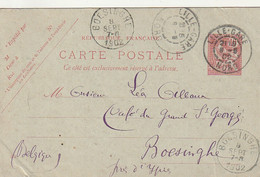 ***  Entier Postal *** Mouchon 10cts  De Lille Pour Ypres Belgique .. - Cartoline Precursori