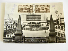 1950 CARTOLINA MAXIMUM LIRE 20 FIERA DI MILANO VIAGGIATA IN CORSO PARTICOLARE FDC FIRST DAY PREMIER JOUR MAXIMUM - Fiere