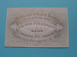 VICTOR PIRARD & Cie Marché Au Fil N° 11 GAND Manufacts De Drap ( Carte Porcelaine / Porzellan / Porselein ) See SCAN ! - Visitenkarten