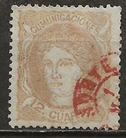 ESPAGNE: Obl., N° YT 113, 1 Dt Crte, Obl. Cad Rouge, AB - Used Stamps