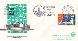 G138   Lettres Avec La Flamme RP 3a  Du Conseil De L'Europe Du 9 II 1967 Du Conseil De L'Europe (Droits De L'Homme)  TB - Europese Instellingen