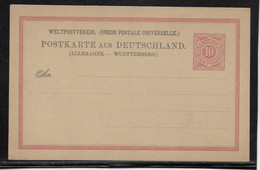 Wurtemberg - Entiers Postaux - Entiers Postaux