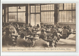 30 Gard Nimes Usine Solignac Lingerie Manufacture Couture  1950 Ouvrières Travail Femmes Métier 46 Quai  Fontaine, Pub - Nîmes