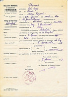 HAUTE LOIRE 1946 BULLETIN INDIVIDUEL DE COMDAMNATION POUR IVRESSE THOMAS Léon DE LE PUY DIVERS ECRITS AU VERSO . PAPIER - Documents Historiques