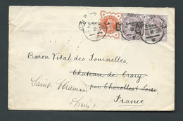 LSC POUR LA FRANCE  Affran Par Grande Bretagne Yvert N° 91 + 73 X 2 , Fevrier 1898 - Mald 8201 - Lettres & Documents