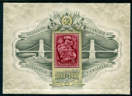 HUNGARY 1949 Centenary Of Chain Bridge Block MNH / **.  Michel Block 17 - Unused Stamps