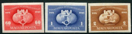 HUNGARY 1949 UPU Anniversary Imperforate MNH / **.  Michel 1056-58 B - Nuovi