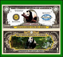 USA 1 Million Dollar Novelty Banknote 'Giant Panda' - Endangered Species Series - UNC - Otros – América