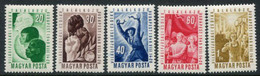 HUNGARY 1949 Youth And Student Games Singles Ex Block MNH / **.  Michel A1048-52 - Neufs