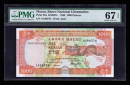 Macao Macau 1000 Patacas BNU 1988 Pick 63 PMG 67 EPQ SC UNC - Macau