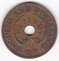 Rhodésie Et Nyassaland1 Penny 1958  Elizabeth II, En Bronze, KM# 2 - Rhodesia