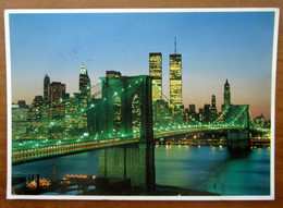 USA New York The Brooklyn Bridge  Manhattan  Cartolina Viaggiata - Ponti E Gallerie