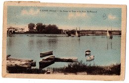 ANSE --1937--La Saône Au Port Et Le Pont St Bernard......carte Colorisée.....beau Cachet...............à Saisir - Anse