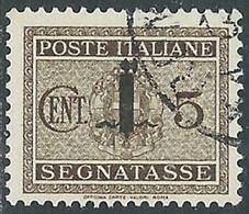 1944 RSI SEGNATASSE USATO 5 CENT - RE28-10 - Portomarken