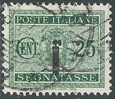 1944 RSI SEGNATASSE USATO 25 CENT - RE28-10 - Portomarken