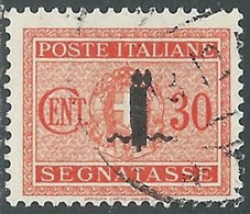 1944 RSI SEGNATASSE USATO 30 CENT - RE28-10 - Segnatasse