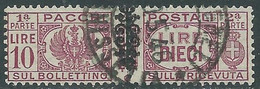 1945 LUOGOTENENZA PACCHI POSTALI USATO 10 LIRE - CZ38-3 - Postal Parcels