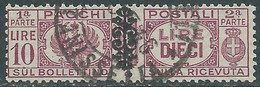 1945 LUOGOTENENZA PACCHI POSTALI USATO 10 LIRE - CZ38-5.2 - Postal Parcels