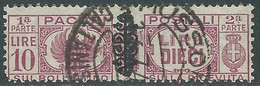 1945 LUOGOTENENZA PACCHI POSTALI USATO 10 LIRE - CZ38-9 - Postpaketten