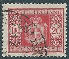 1945 LUOGOTENENZA SEGNATASSE USATO 20 LIRE FILIGRANA RUOTA - RE28-3 - Postage Due