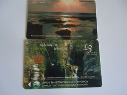 CYPRUS USED  CARDS  LANDSCAPES - Paysages