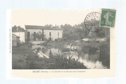 Cp, 86 , MIGNE , Le Lavoir Et Le Moulin Sur L'Auxance , Métier : Lavandieres , Voyagée - Other & Unclassified