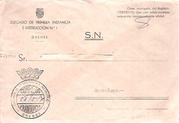 JUZGADO DE PRIMERA INSTANCIA  1978  ORENSE - Franquicia Postal