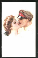 Künstler-AK Luis Usabal: Soldat Küsst Seine Frau - Usabal