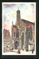 Künstler-AK Heinrich Kley: Nürnberg, Pferdegespann Vor Der Frauenkirche - Kley