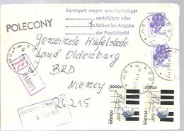 LETTER 1992  REGISTERED  LODZ - Lettres & Documents