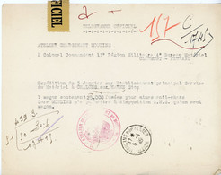 ALLIER TELEGRAMME OFFICIEL GUERRE 1945 MOULINS ATELIER CHARGEMENT MOULINS A CDT 13° RM 1 Wagon Contenant 25.000 Fusée Po - 1921-1960: Modern Tijdperk